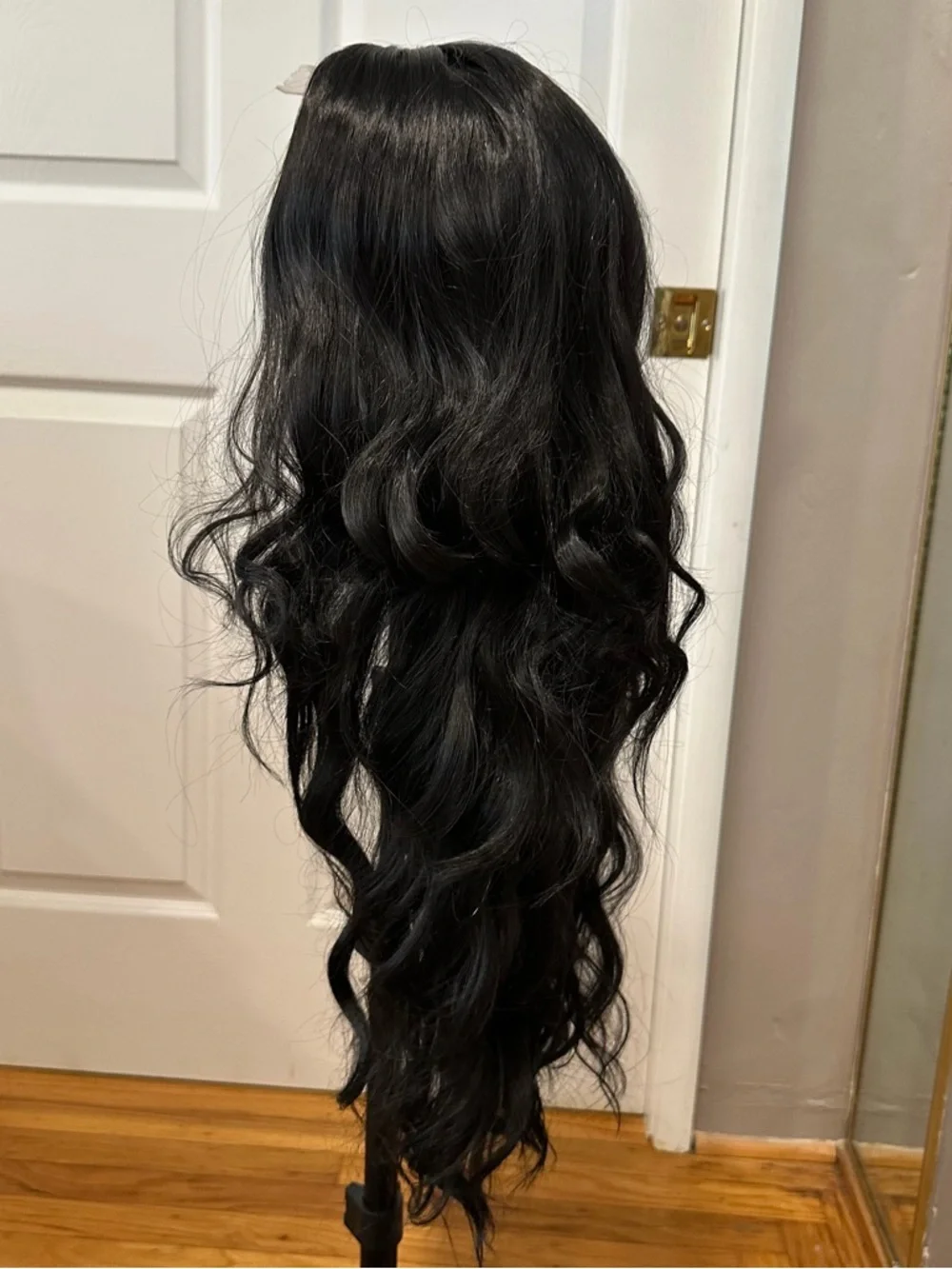 Synthetic 26” Black Wavy Lace Part Wig - Natural Shine #TC6